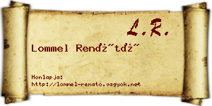 Lommel Renátó névjegykártya